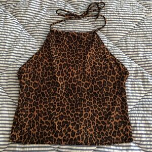 Kortni Jeane XL Hangtag Cheetah Halter Top GUC